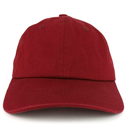 Trendy Apparel Shop Plain Unstructured Relaxed Style Dad Hat - color: Burgundy