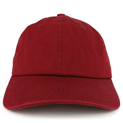 Trendy Apparel Shop Plain Unstructured Relaxed Style Dad Hat - color: Burgundy