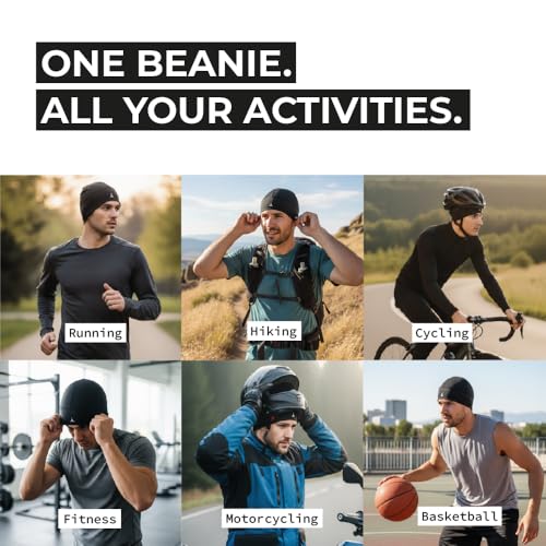 Helmet Liner Sweat Wicking Skull Cap Beanie. Ultimate Performance Moisture Wicking. Fits Under Helmets - color: American Black