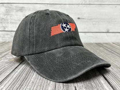 America State City Flag Hats - color: Tennesse Flag (Washed Black)