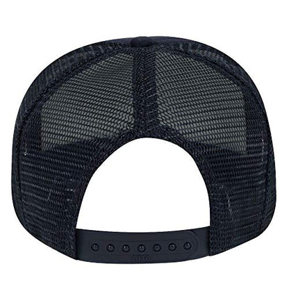 OTTO Polyester Foam Front Youth 5 Panel High Crown Trucker Hat - color: Navy