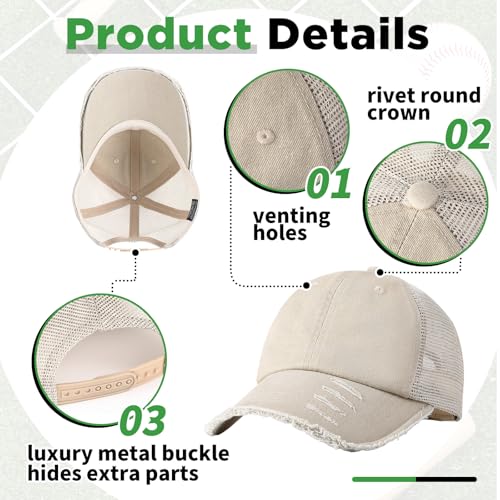 Suhine 24 Pcs Blank Trucker Hat Bulk,Unisex Baseball Cap - color: Light Khaki