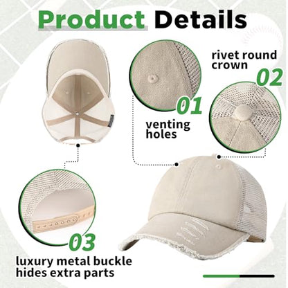 Suhine 24 Pcs Blank Trucker Hat Bulk,Unisex Baseball Cap - color: Light Khaki
