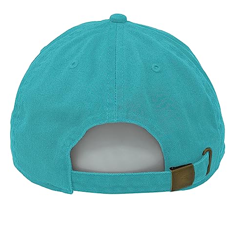 Glory Max 100% Cotton Baseball Cap Classic Plain Low Profile Golf Dad Hat Buckle Adjustable - color: Teal