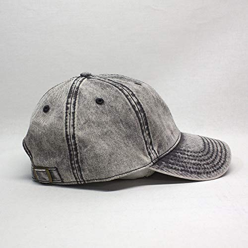 Heavy Washed Coated Canvas Wax-Look Adjustable Low Profile Men Women Baseball Cap - color: Snow Washed Charcoal Gray