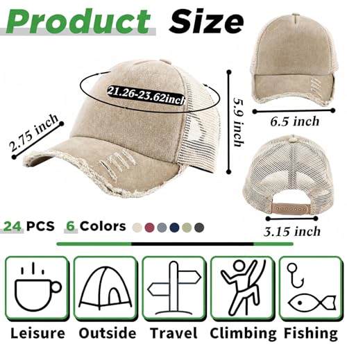 Suhine 24 Pcs Blank Trucker Hat Bulk,Unisex Baseball Cap - color: Bright Color