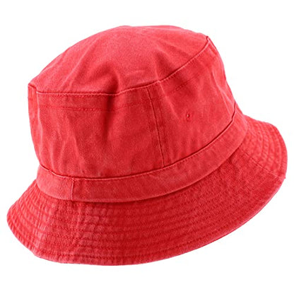 Armycrew XXL Oversize Pigment Dyed Washed Bucket Hat Fits Upto 3XL - color: Red, size: X-Large-XX-Large
