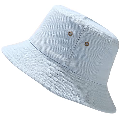 Unisex Bucket Hat Summer UPF 50+ Sun Protection Outdoor Beach Fishing Travel Hiking Hat - color: Light Blue