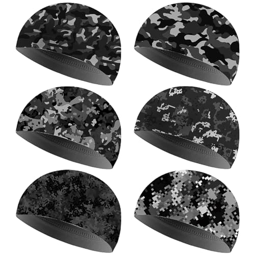 Boao Doo Rags Skull Cap for Men Sweat Wick - color: Black Camo, size: Medium