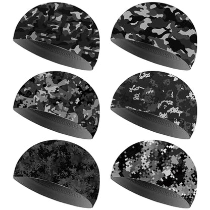 Boao Doo Rags Skull Cap for Men Sweat Wick - color: Black Camo, size: Medium