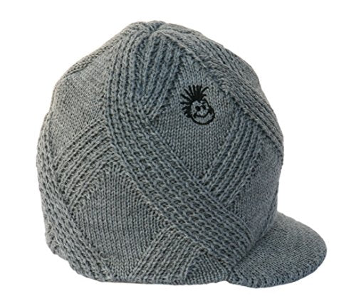 Born to Love Knuckleheads Gray Boy's Baby Visor Beanie Hat with Stripes Detail - color: Grey Visor, size: 6-12 Months