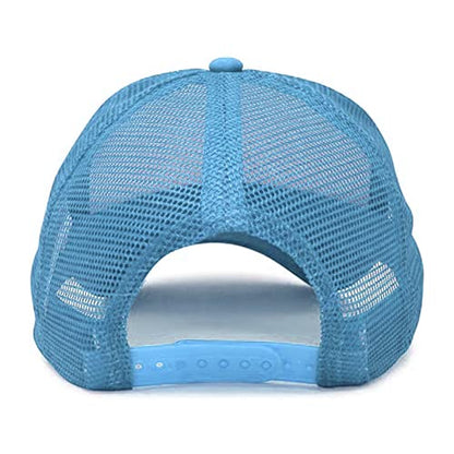 MR.R Sublimation Blanks Polyester Mesh Cap Mesh Hat Two Tone Trucker Summer Mesh Cap with Adjustable Snapback,2pcs per Pack - color: Light Blue
