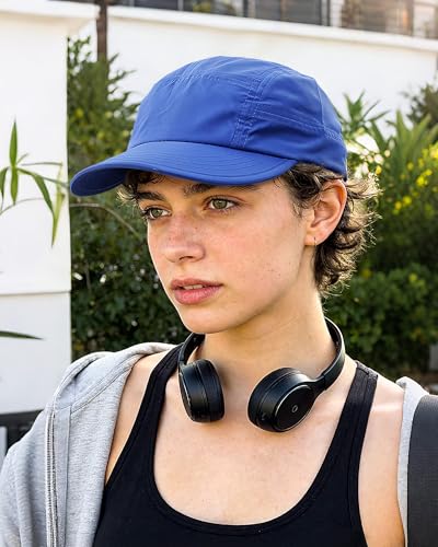 Croogo 5 Panel Running Hat Quick Dry Baseball Cap Sun UV Sports Outdoor Cap - color: Wbbc3-blue