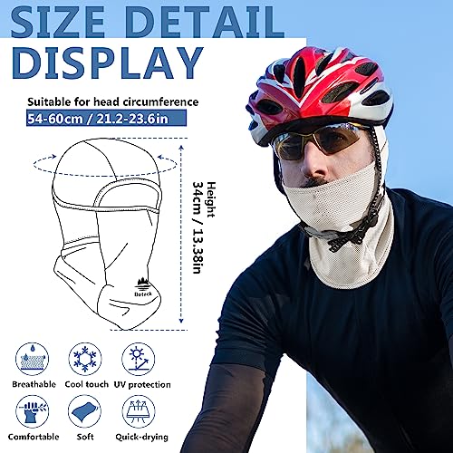 Balaclava Ski Mask, Sun Protection Breathable Face Cover Men Women - color: Beige+grey