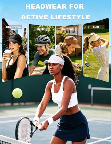 ROYBENS Cooling Visor Hat Women Men, Elastic Headband Sun Visor Golf Cap - color: Beige Yellow