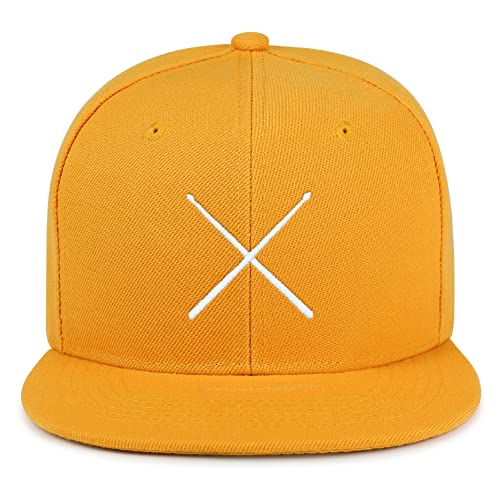 JPAK Drum Stick Hip-Hop Snapback Hat Embroidered Baseball Cap Drummer - color: 09. Yellow