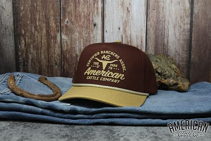 Certified Ranchers Association Adjustable Snapback Hat - color: Maroon/Gold