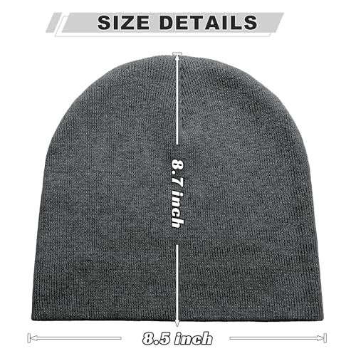 ROYBENS 100% Cotton No Cuff Beanie Hat Men Women, Fisherman Skull Cap - color: Dark Grey