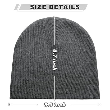 ROYBENS 100% Cotton No Cuff Beanie Hat Men Women, Fisherman Skull Cap - color: Dark Grey