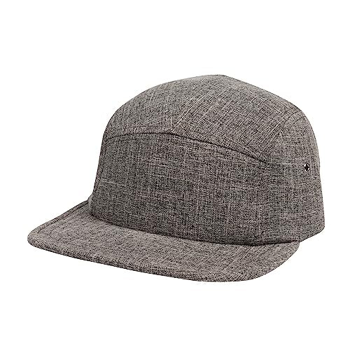 5 Panel Camper Hat | Multi-Color Unique Designs | Caps for Men & Women | Large or X-Large - color: Heather Charcoal, size: 7 1/4-7 3/8