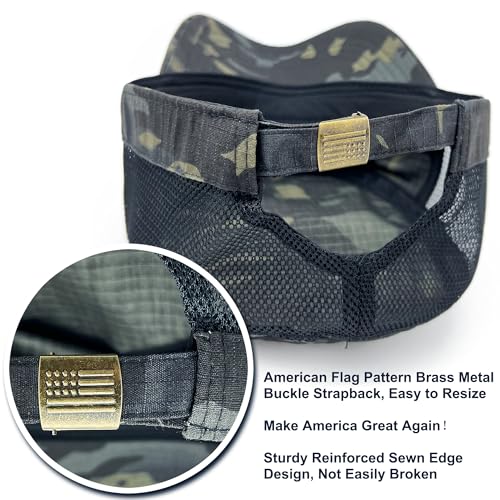 Loneshark Tactical Camo Military Hat Cadet Cap Army Flat Top - color: Back-mesh-multicam, size: X-Large-XX-Large