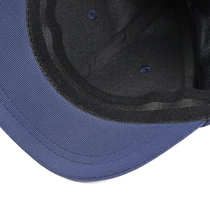 Short Brim Stretch Fitted Baseball Caps Men's Solid Structured Full Closed Cap Curved Brim Elastic Closed Back Hat K272 - color: Navy