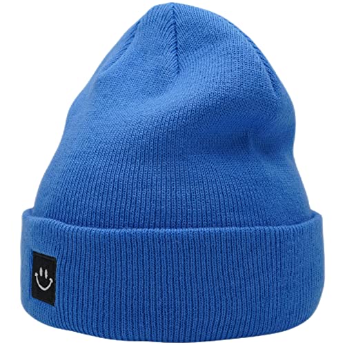 55cube Unisex Winter Beanie Hats Warm Thick Knit Cuffed Skullcaps - color: Blue