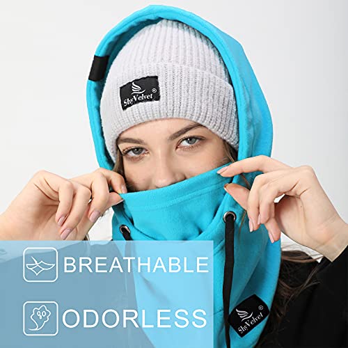 Shy Velvet Cold Weather Fleece Balaclava Ski Mask,Balaclava Wind-Resistant Winter Face Mask for Men and Women - color: Lake Blue