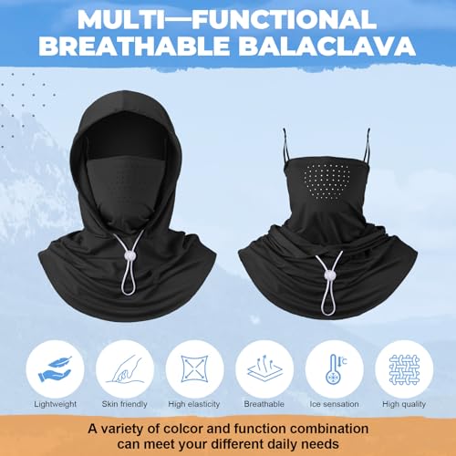 Funtery 4 Pack Cooling Balaclava Mask - color: Black, Dark Gray, Light Gray, White