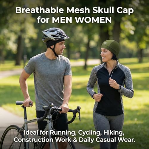2-Pack Cooling Skull Cap Breathable Mesh Helmet Liner Motorcycle Cycling - color: Black + Black
