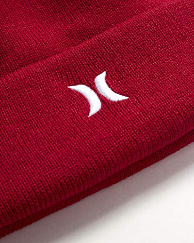Hurley Mens Icon Knit Cuffed Beanie - color: Red