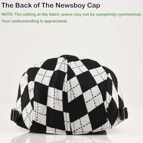 Women's Berets: Black Houndstooth Red Beret Hats for Women Fall Winter Fashion Outfit - color: Advance-checkered-black