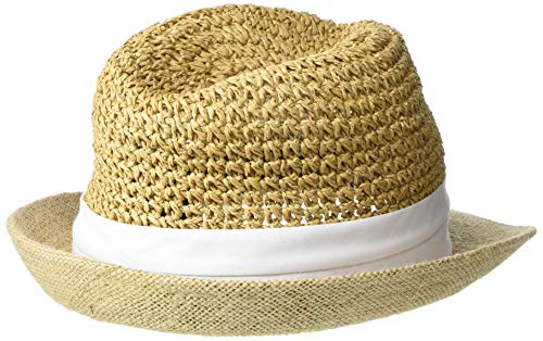Steve Madden Women's Steve Madden Paper Crochet Straw Fedora with Band - color: White
