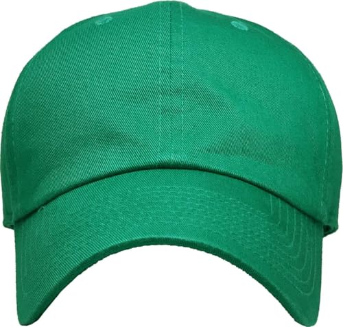 KBETHOS® Classic Washed Cotton Baseball Cap - color: Kelly Green