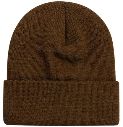 ZOORON Beanie for Men Women Warm Winter Hat Unisex Soft Knit Cuffed Beanie - color: Coffee