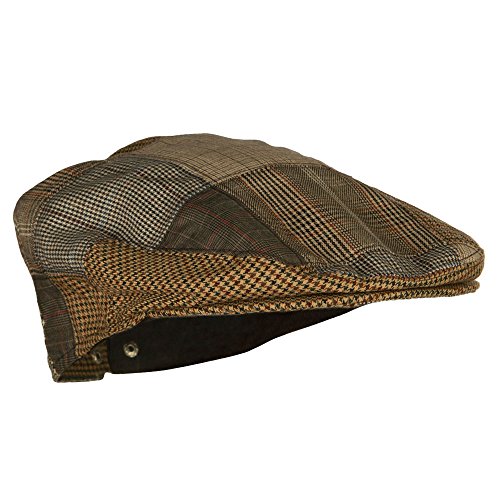 Men's Plaid Patchwork Ivy Cap - color: Brown
