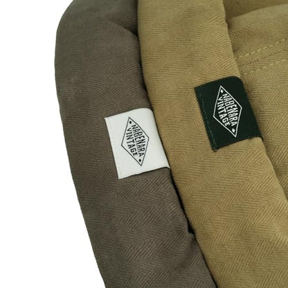 Croogo Cotton Brimless Hat for Men Rolled Cuff Docker Cap Casual Worker Hat - color: M-ct84-khaki