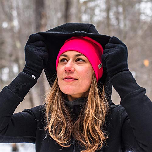100% Merino Wool Cuff Beanie - Warm Winter Hat - Novelty Beanie - Toque - color: Blaze Pink