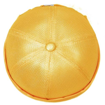 Mens Mesh Brimless Cap with No Brim, Summer Docker Cap Beanie Hat Flip Sailor Skullcap Breathable - color: Yellow