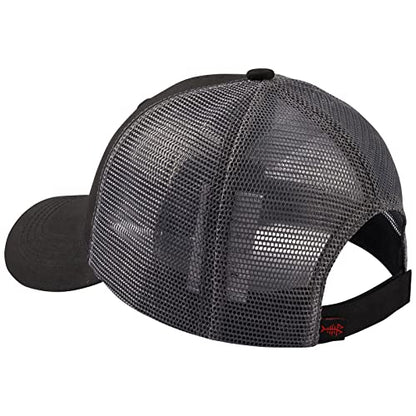 BASSDASH Altimate Fishing Hat Mesh Back for Men Women Adjustable Baseball Trucker Cap - color: Black/Fish Flag