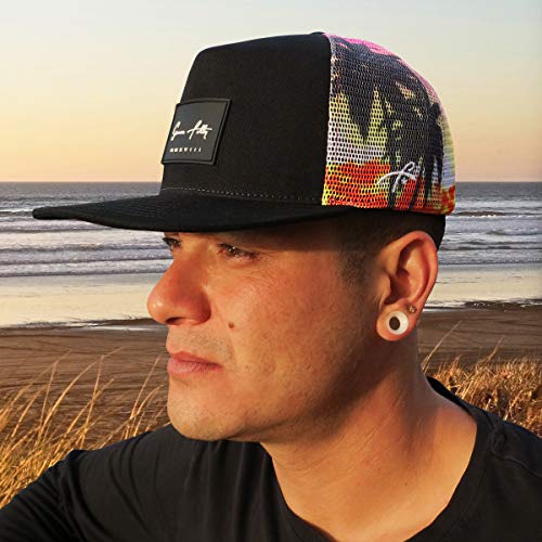 Grace Folly Trucker Hat for Men & Women. Snapback Mesh Caps - color: Sunset Beach