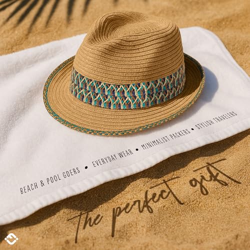 Funky Junque Short Brim Fedora Packable Sun Hat for Women - color: 1 - Blue