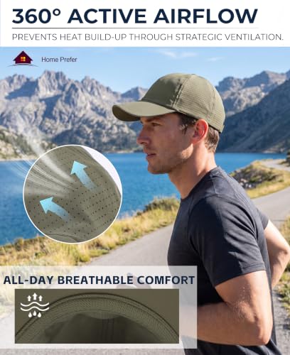 Home Prefer Reflective Water Repellent Quick Dry Airy UPF50+ Sun Hat for Men Women Outdoor Sports Baseball Caps Unisex - color: Light Army Green