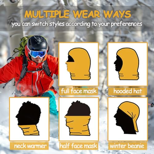 Sireck Cold Weather Balaclava Ski Mask for Men Women, Windproof Fleece Thermal Full Face Mask Winter Gear Neck Warmer for Skiing Motorcycle Hunting Cycling(Black- Classic)
