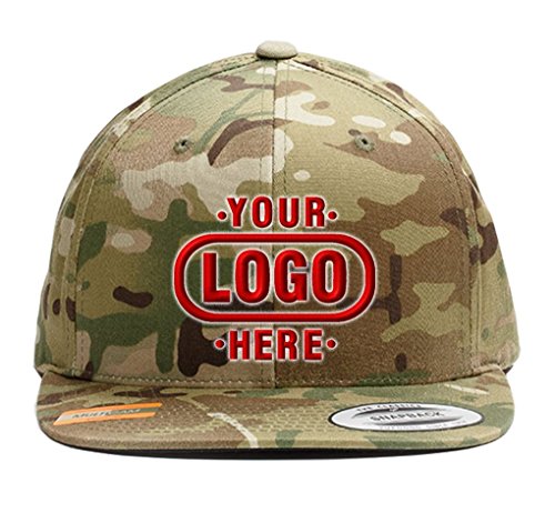 Custom Hat. 6089 Classic Snapback. Embroidered. Place Your Own Text/Logo - color: Multicam Camo