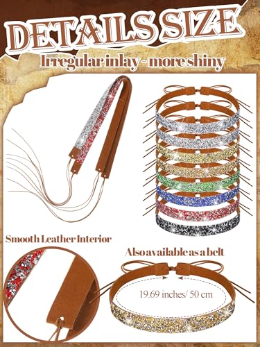 XunYee 8 Pcs Rhinestone Hat Bands for Cowboy Hats Women Men - color: Classic Colors