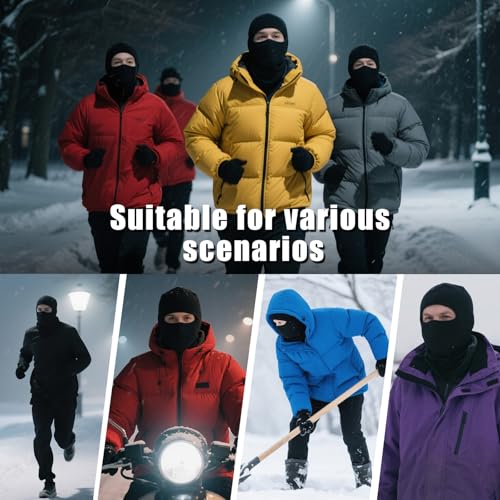 Xeoxarel Winter Ski Mask for Men Women, Thermal Balaclava, Full Face Cover - color: 1 Pack - Black Fleece Ski Mask