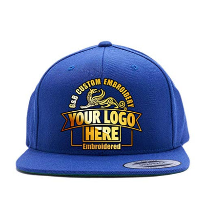 Custom Hat. 6089 Classic Snapback. Embroidered. Place Your Own Text/Logo - color: Royal Blue