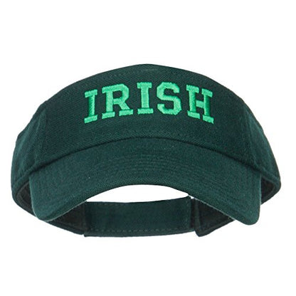 e4Hats.com Irish Embroidered Cotton Knit Visor - color: Dk Green