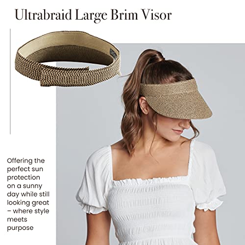 San Diego Hat Company Women's Mixed Braid Brim Visor with Velcro, Sun Hats for Women - color: Mixed Brown